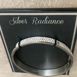 NWT Silver Radiance stainless steel crystal bangle